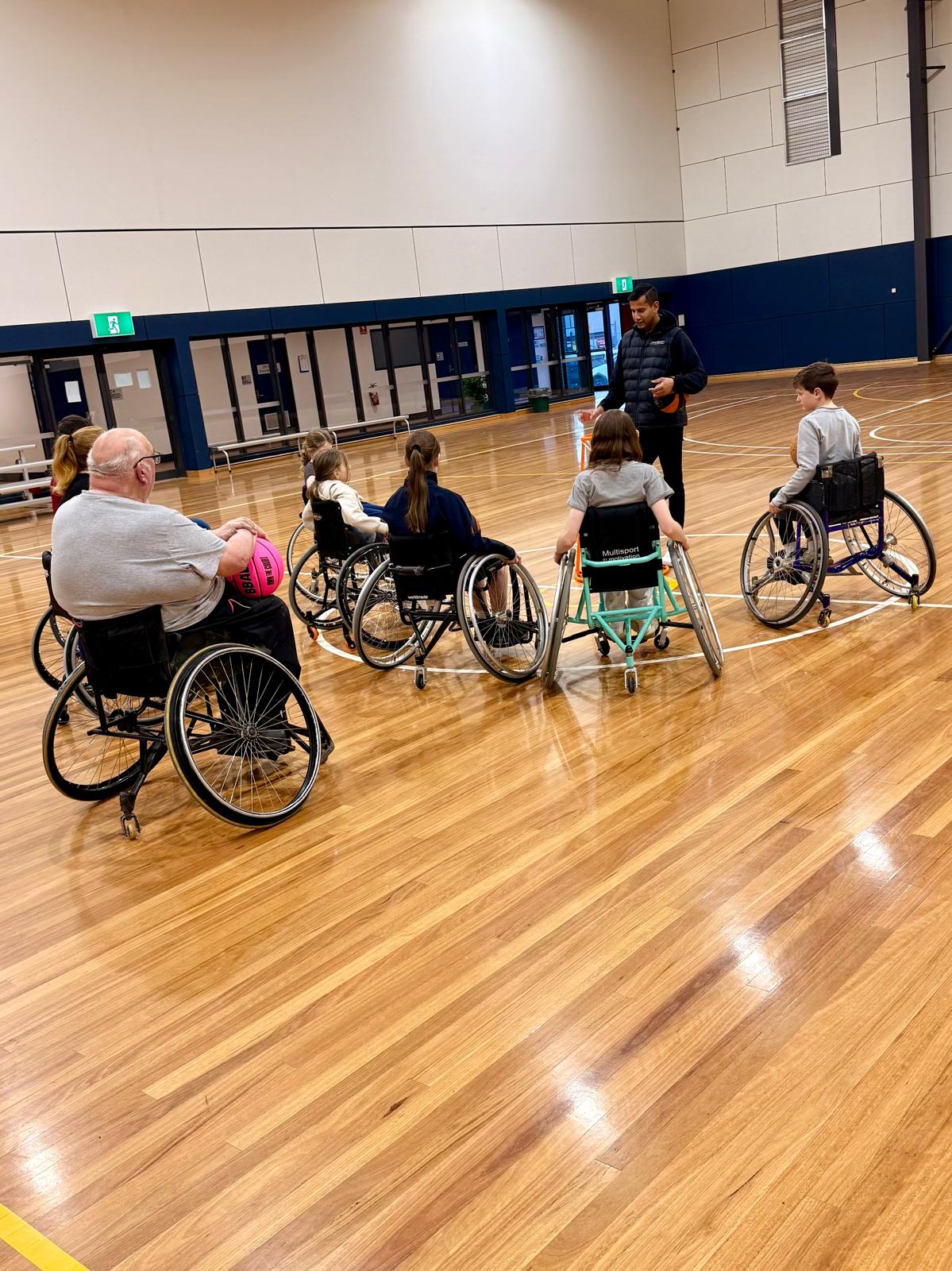 Wheelchair Hoops session in action at Warragul Leisure Centre